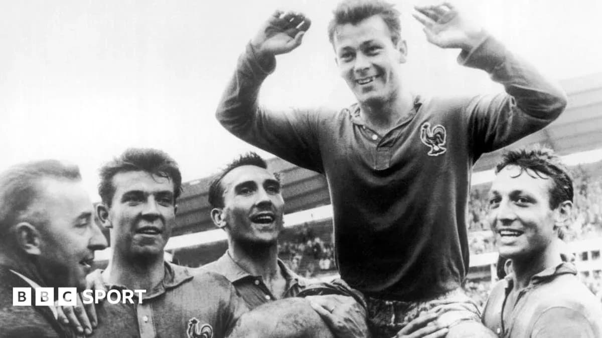 Football players celebrating victory after match