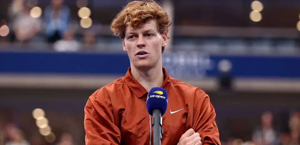 Tennis player speaking at post-match interview