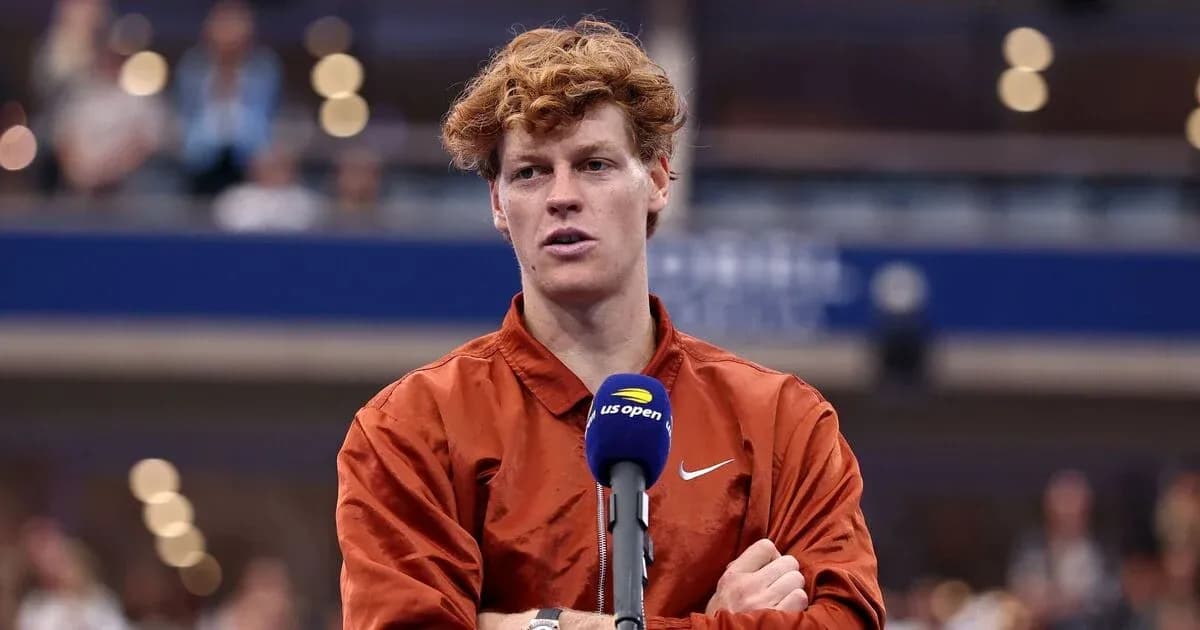Tennis player speaking at post-match interview