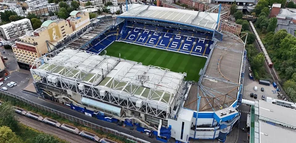Stamford Bridge stadium view from above
