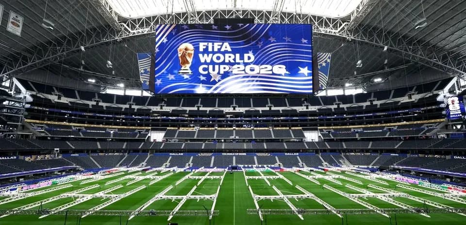 FIFA World Cup 2026 banner inside stadium