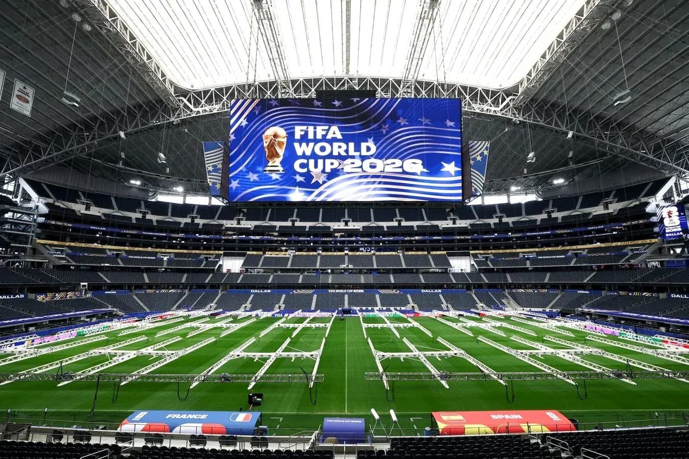 FIFA World Cup 2026 banner inside stadium FIFA World Cup 2026 banner inside stadium