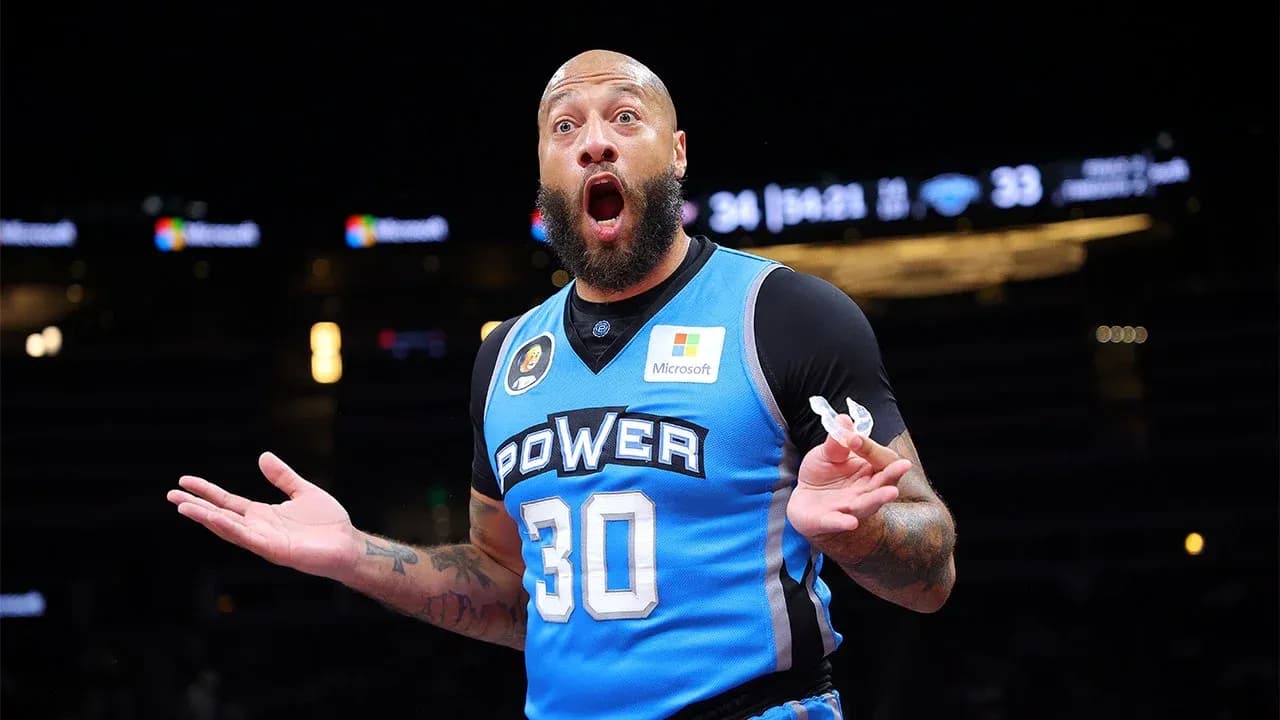 Basketball player gesturing during game action Basketball player gesturing during game action