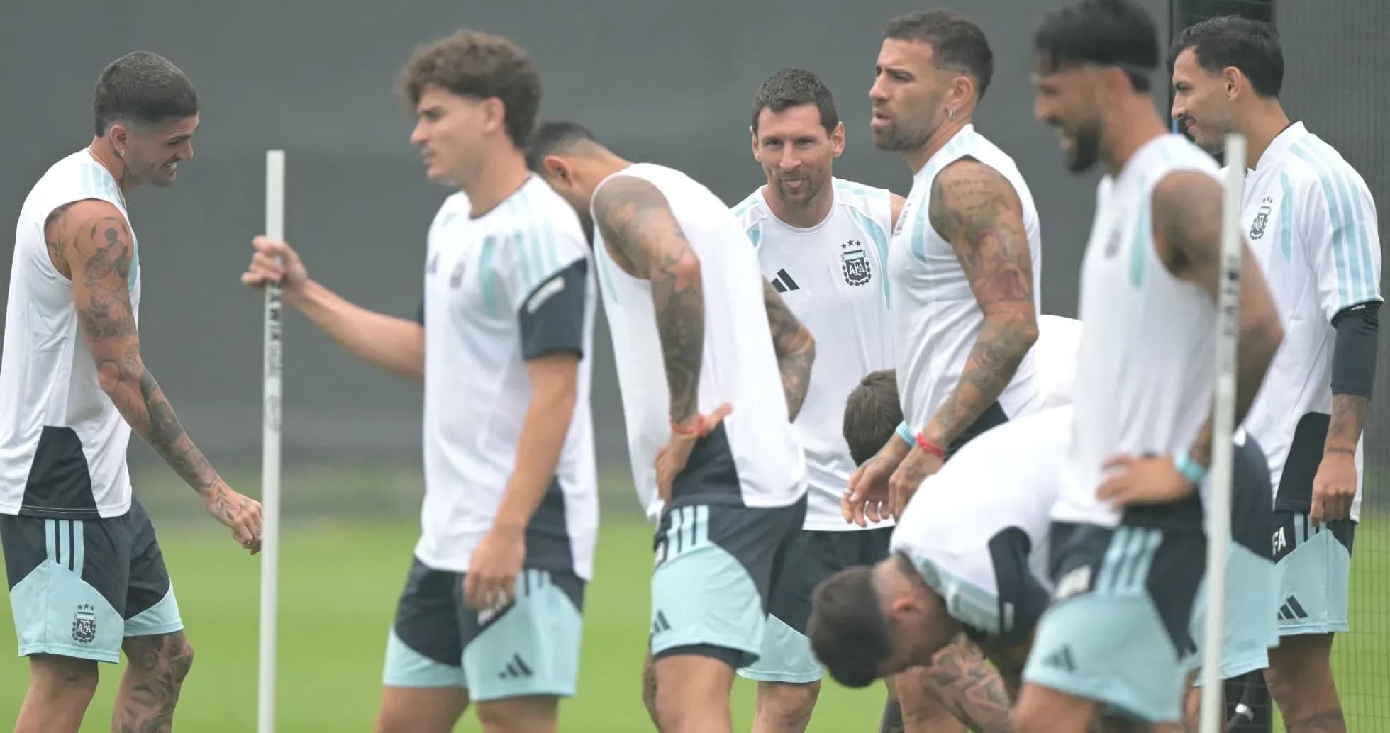 Argentina national team players during training session Argentina national team players during training session