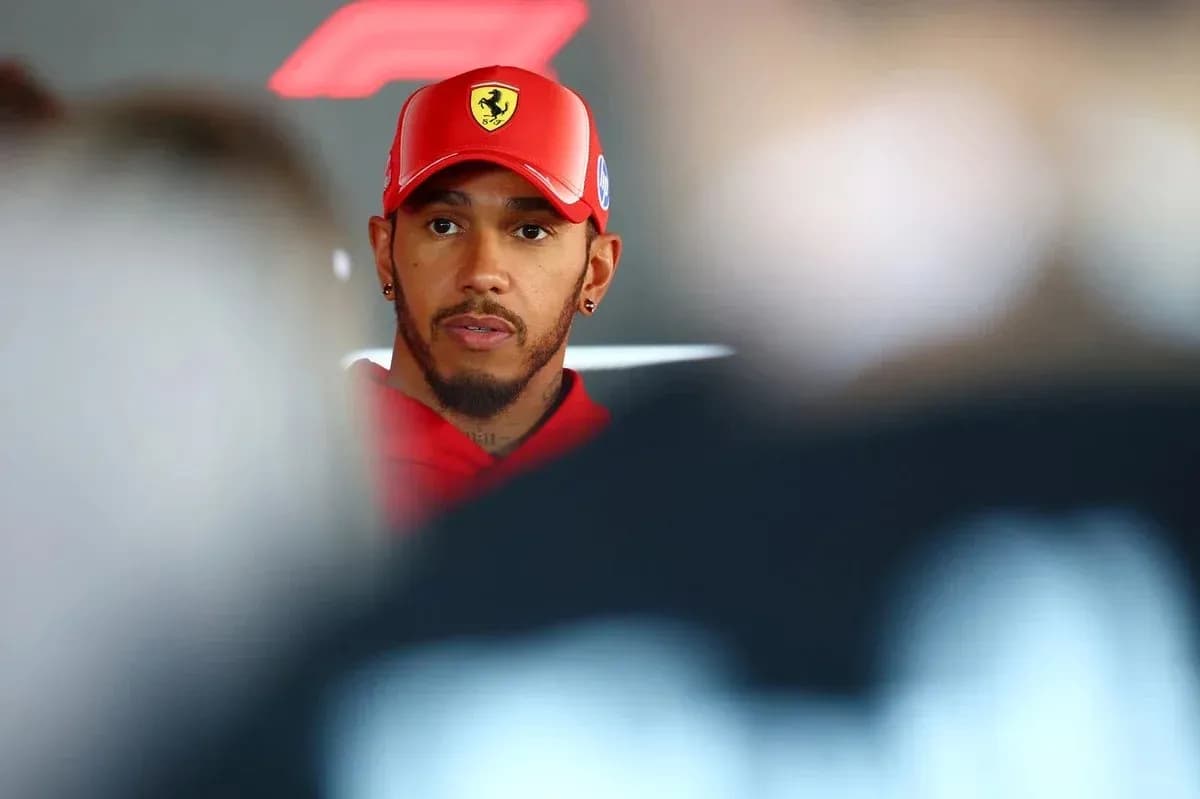 F1 driver speaking during press conference event F1 driver speaking during press conference event