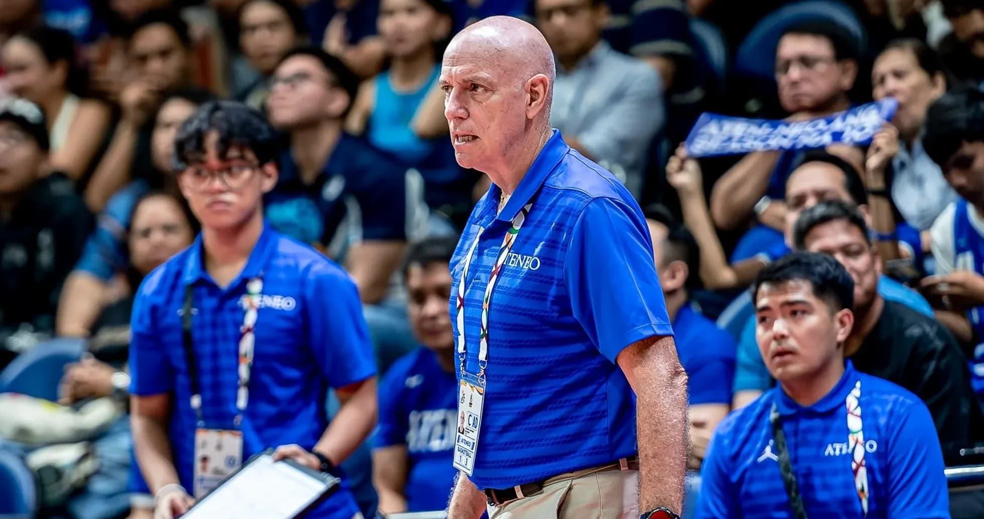 Basketball coach on the sidelines during game Basketball coach on the sidelines during game