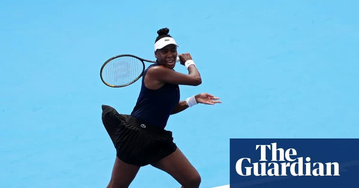 Tennis player hitting a backhand on court Tennis player hitting a backhand on court