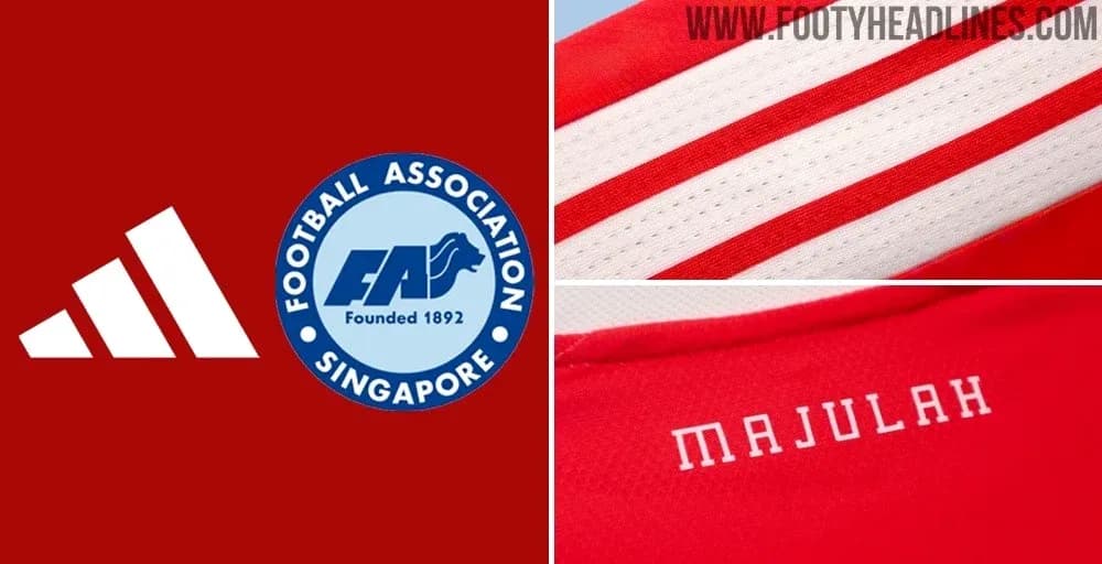 Adidas logo and Football Association of Singapore emblem Adidas logo and Football Association of Singapore emblem