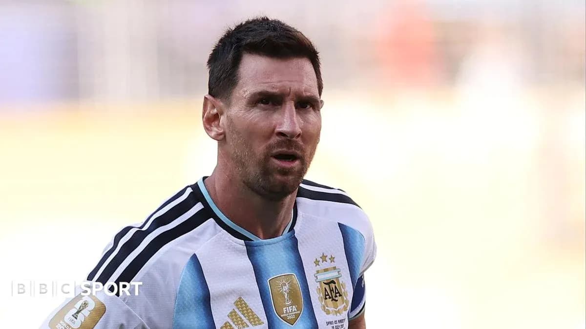 Lionel Messi in Argentina jersey during match Lionel Messi in Argentina jersey during match