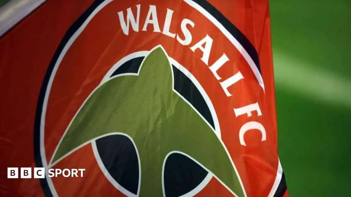 Walsall FC club flag with logo displayed Walsall FC club flag with logo displayed