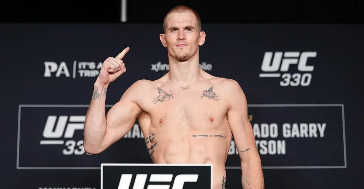 Fighter weighing in at UFC 330 event Fighter weighing in at UFC 330 event