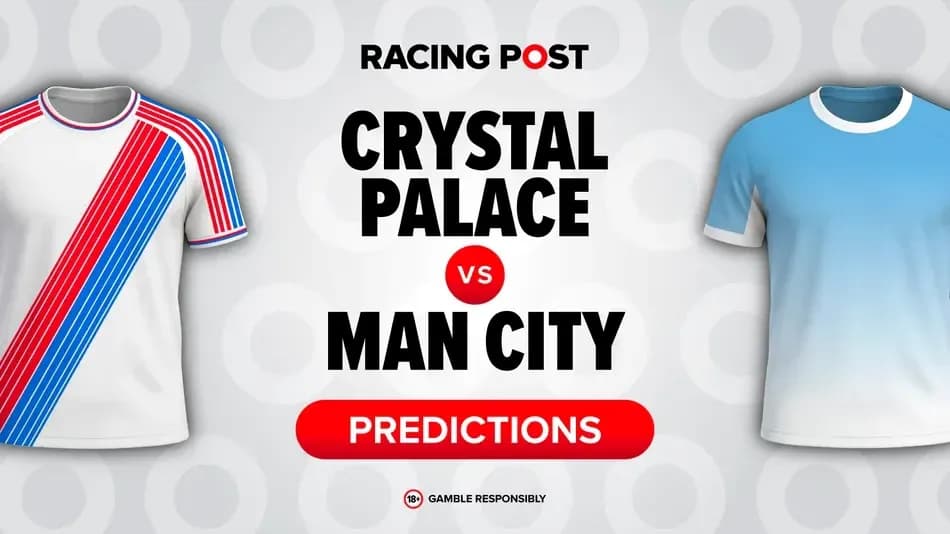 Crystal Palace and Man City jersey prediction graphic Crystal Palace and Man City jersey prediction graphic