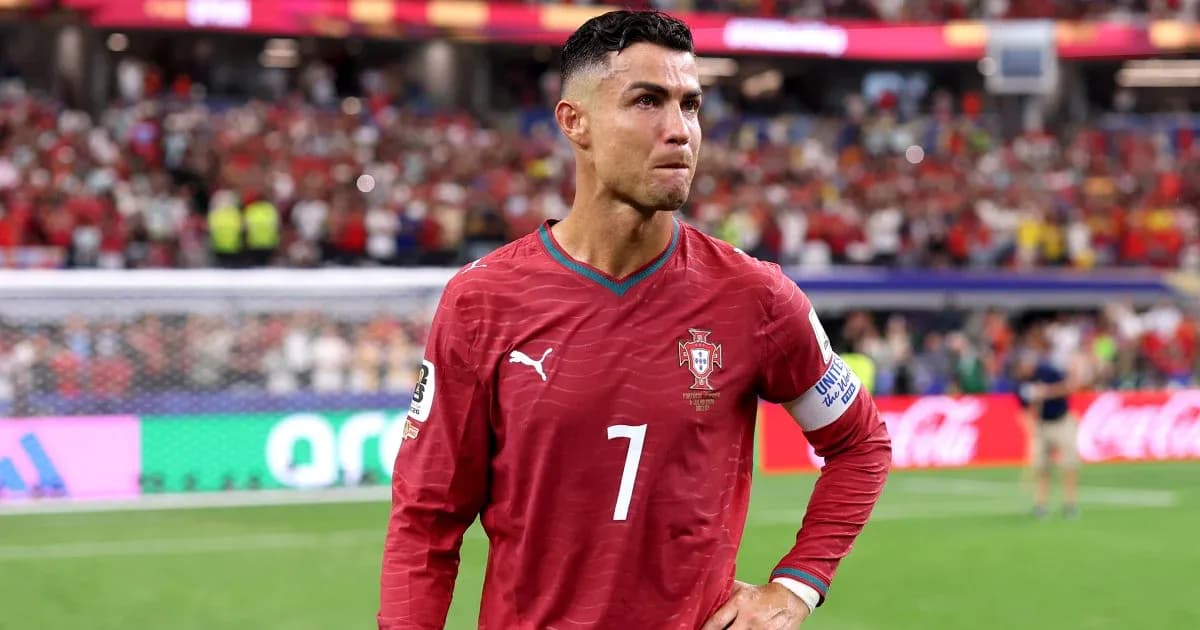 Cristiano Ronaldo on the pitch after match Cristiano Ronaldo on the pitch after match