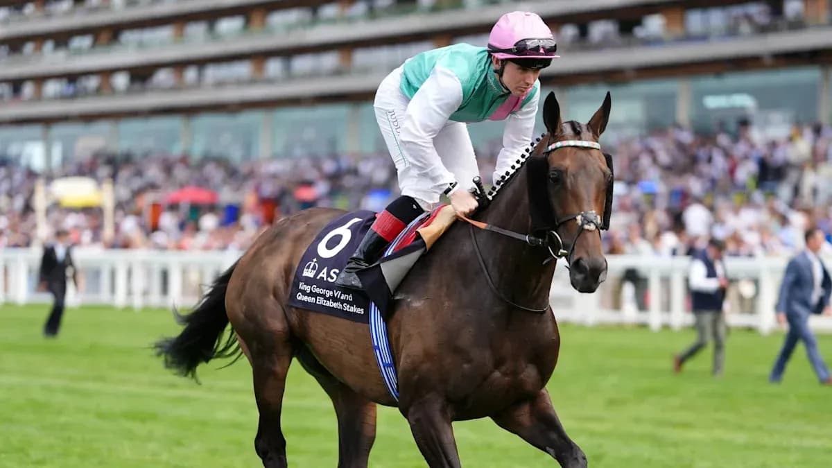 Jockey riding horse at King George V race Jockey riding horse at King George V race