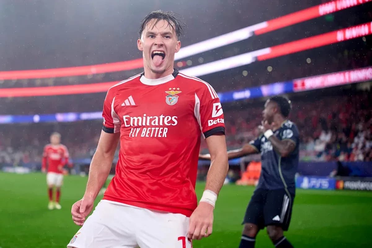 Benfica player celebrating a goal during match Benfica player celebrating a goal during match