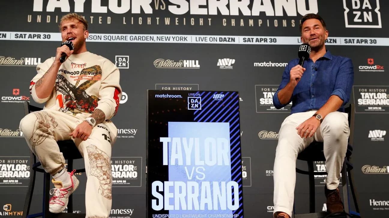 Press conference for Taylor vs Serrano boxing match Press conference for Taylor vs Serrano boxing match