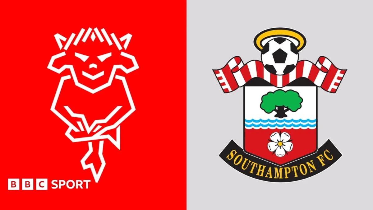 Logos of two football teams on colored backgrounds Logos of two football teams on colored backgrounds