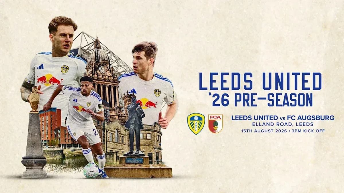 Leeds United pre-season match promotional graphic Leeds United pre-season match promotional graphic