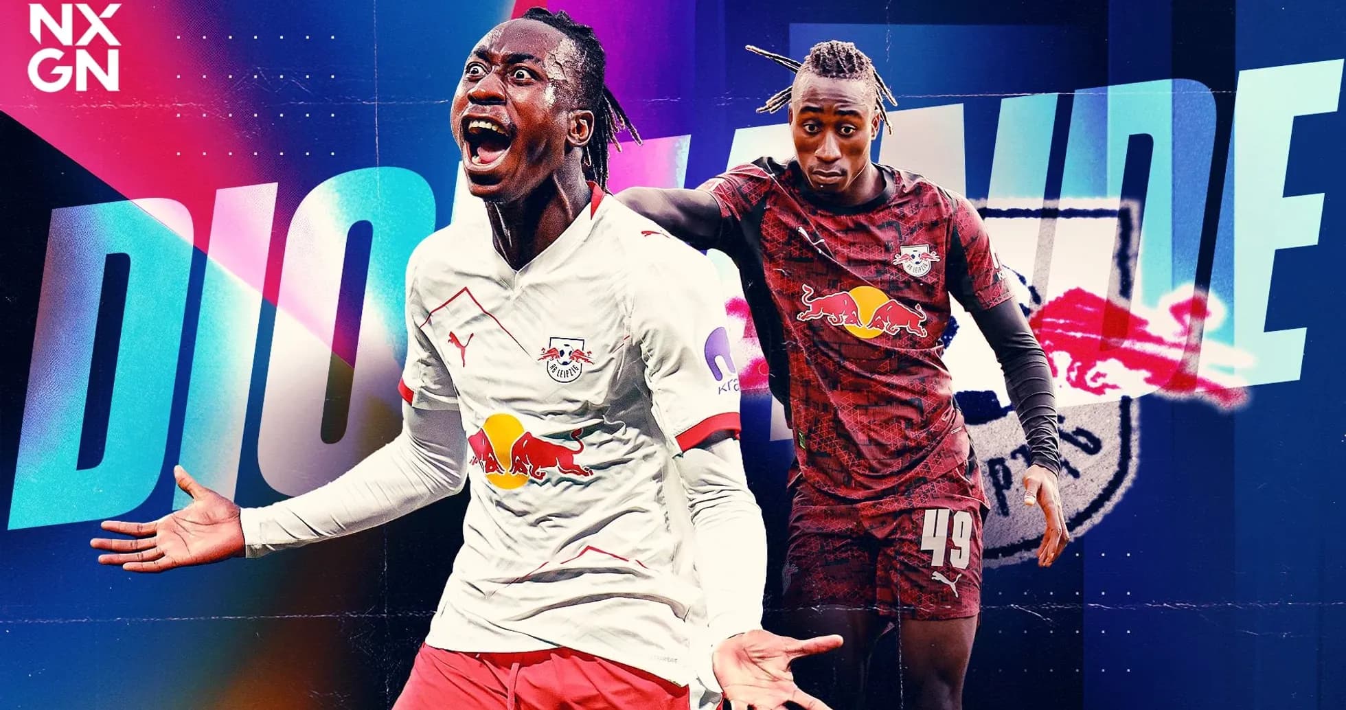 Diohaye celebrating a goal for RB Leipzig Diohaye celebrating a goal for RB Leipzig