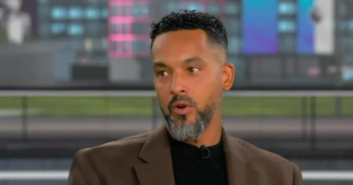 Analyst speaking during a sports broadcast segment Analyst speaking during a sports broadcast segment