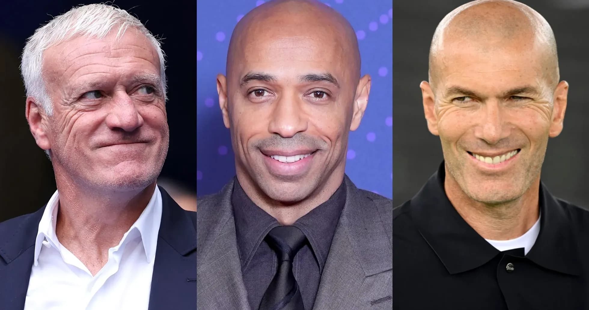 Three men smiling, likely sports figures or analysts Three men smiling, likely sports figures or analysts