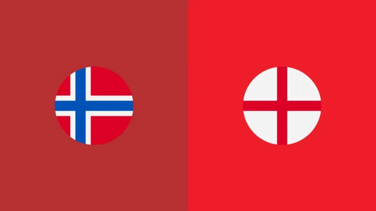 Norway and England flags side by side Norway and England flags side by side