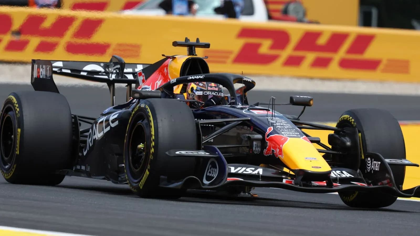 Red Bull Racing car racing on track Red Bull Racing car racing on track