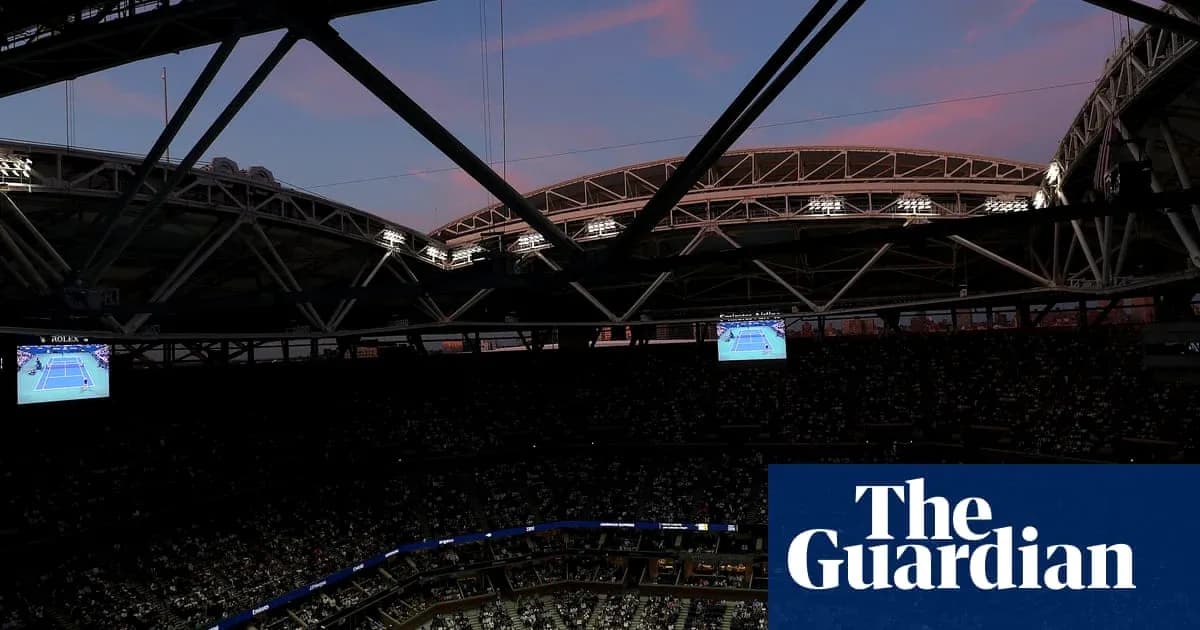 Stadium view with match display during sunset Stadium view with match display during sunset