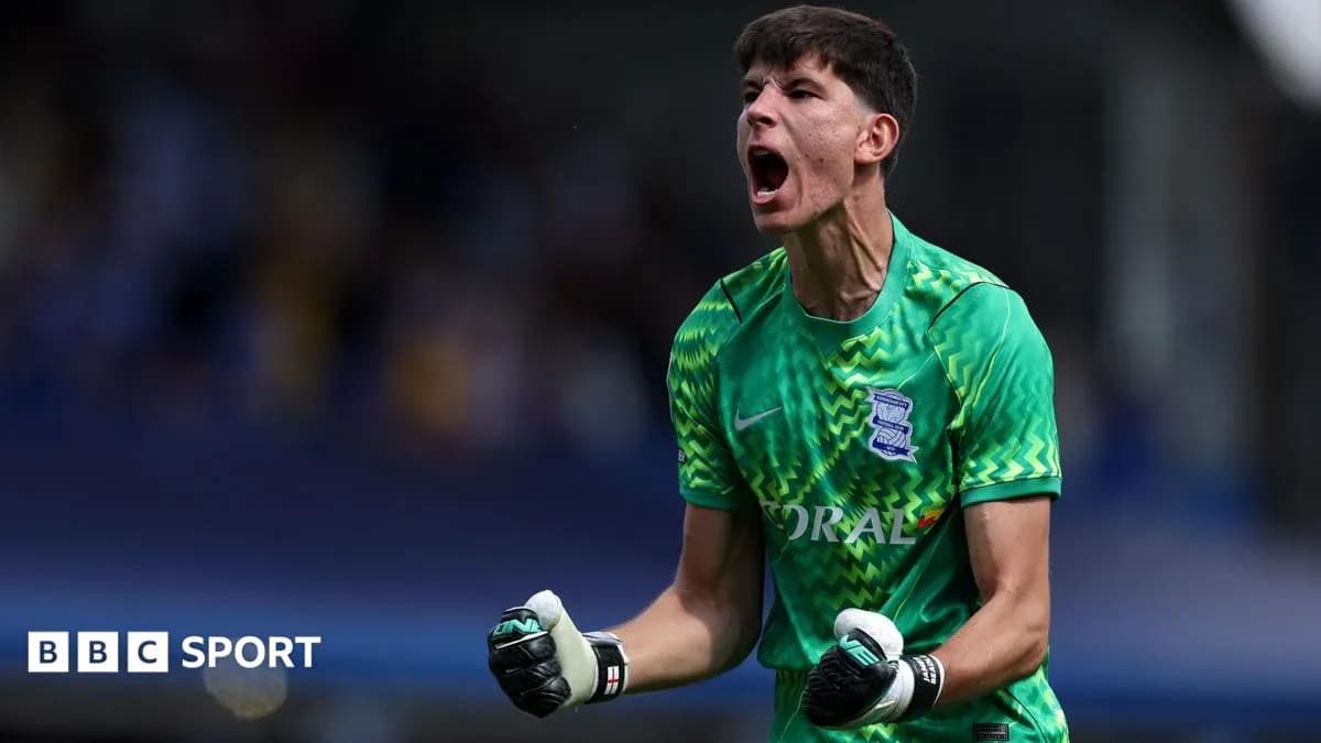 Birmingham City goalkeeper celebrating during match Birmingham City goalkeeper celebrating during match