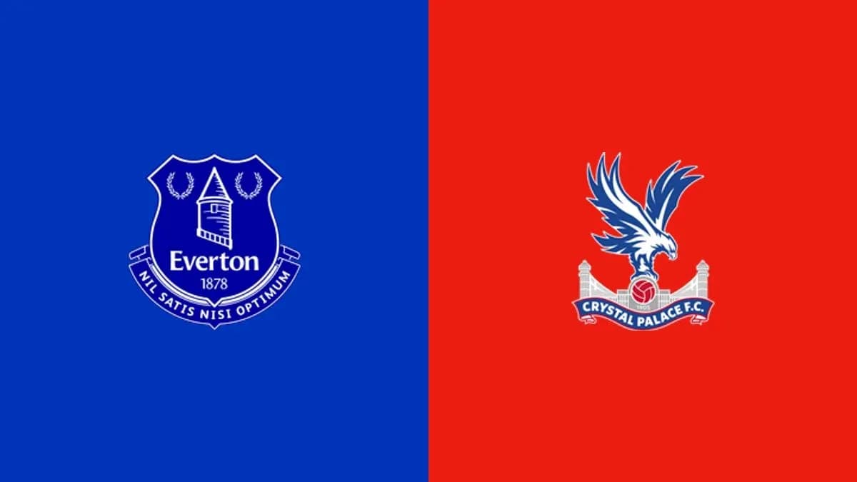 Everton and Crystal Palace logos on colored backgrounds Everton and Crystal Palace logos on colored backgrounds