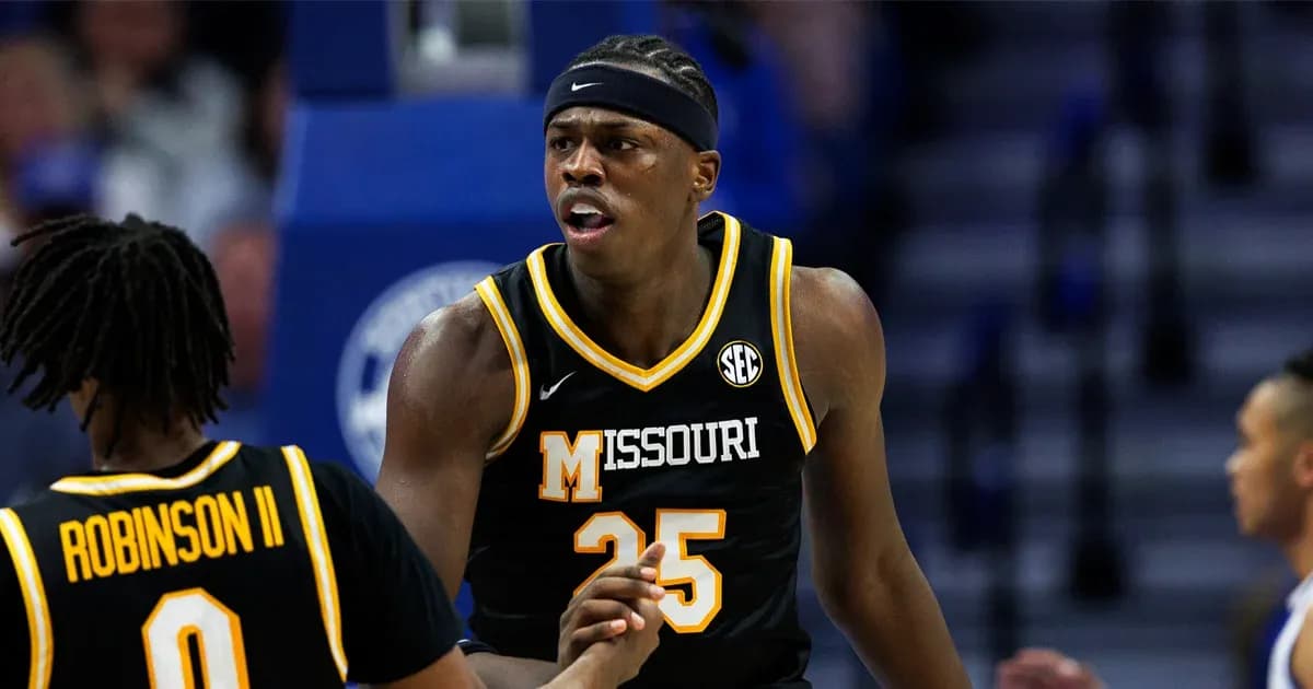 Missouri player celebrating during basketball game Missouri player celebrating during basketball game
