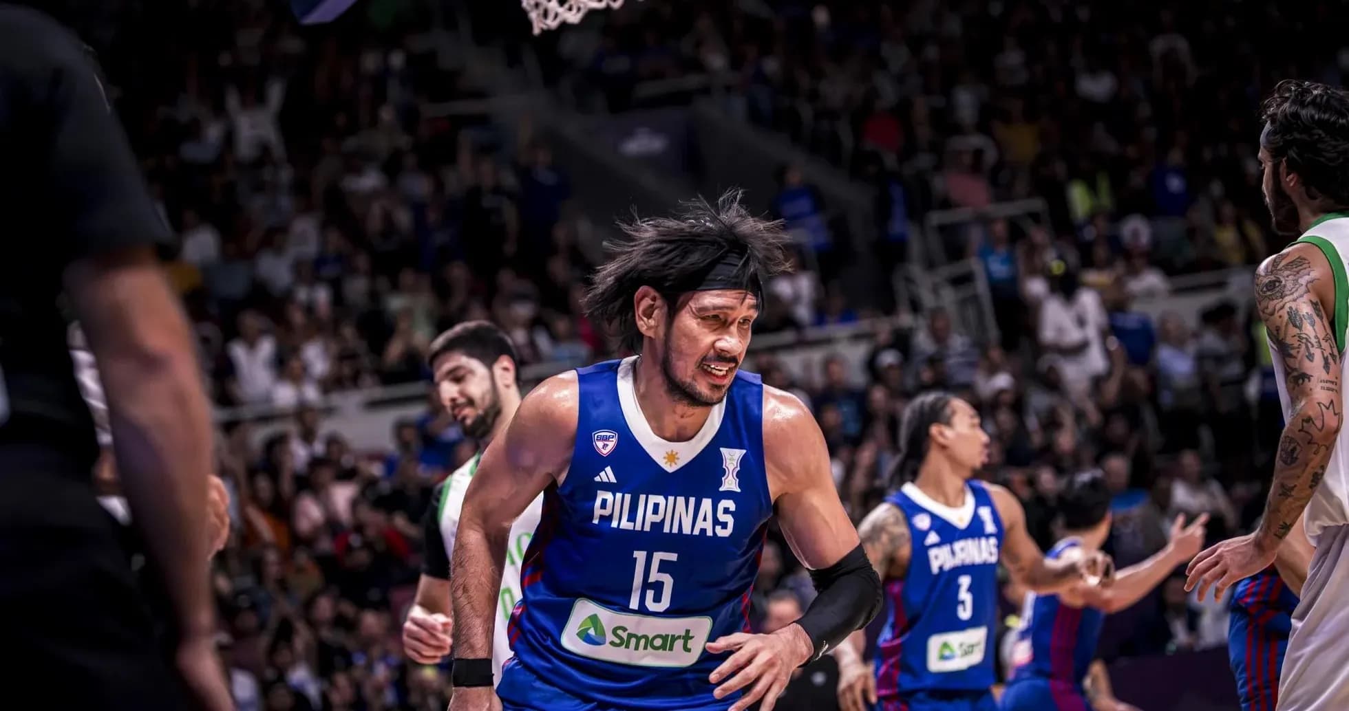 Basketball player from Pilipinas reacting during game Basketball player from Pilipinas reacting during game