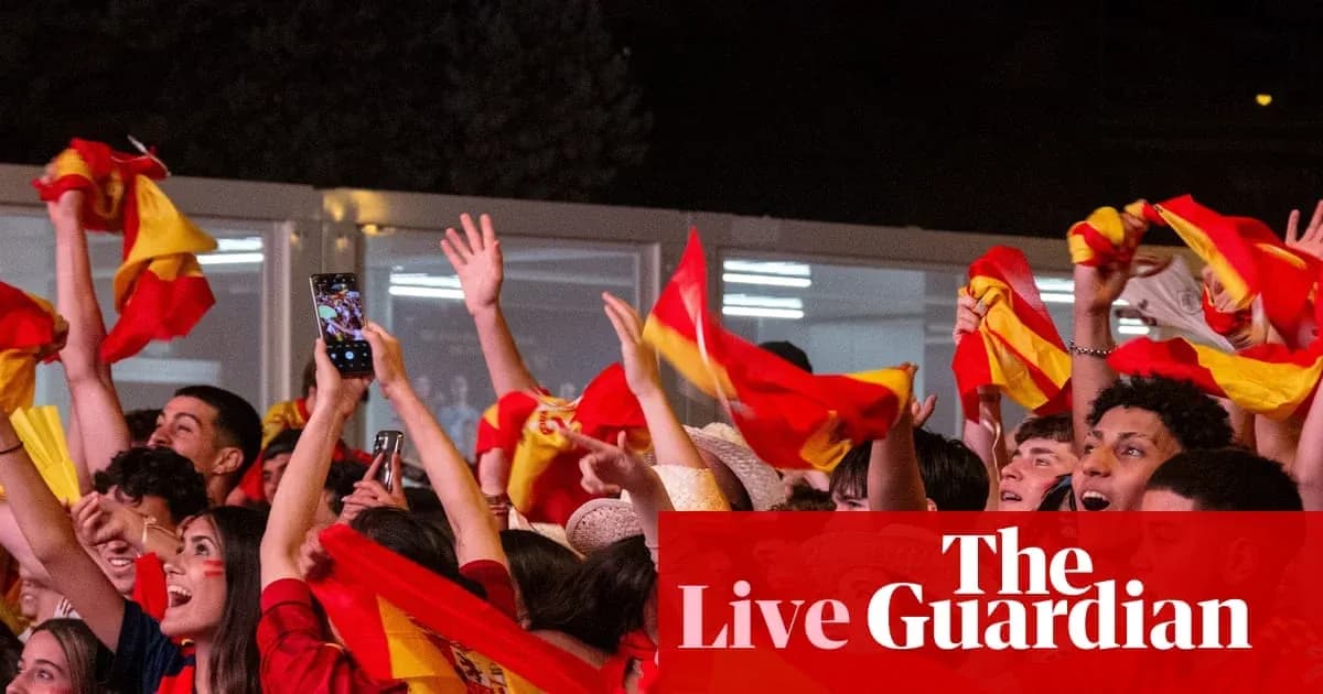 Fans celebrating with flags during a sports event Fans celebrating with flags during a sports event