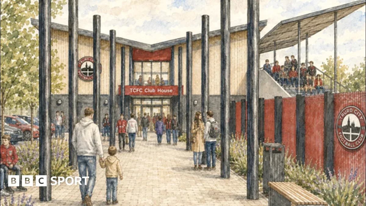 Truro City FC club house entrance illustration Truro City FC club house entrance illustration