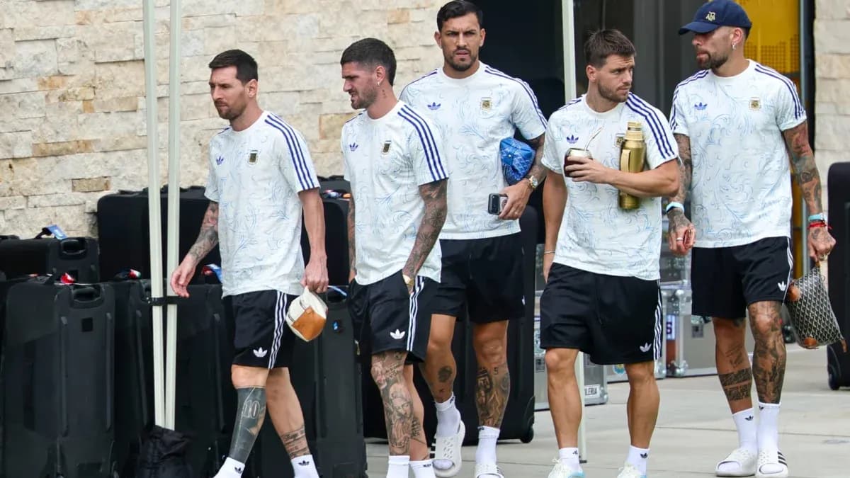 Argentina players arriving for training session Argentina players arriving for training session