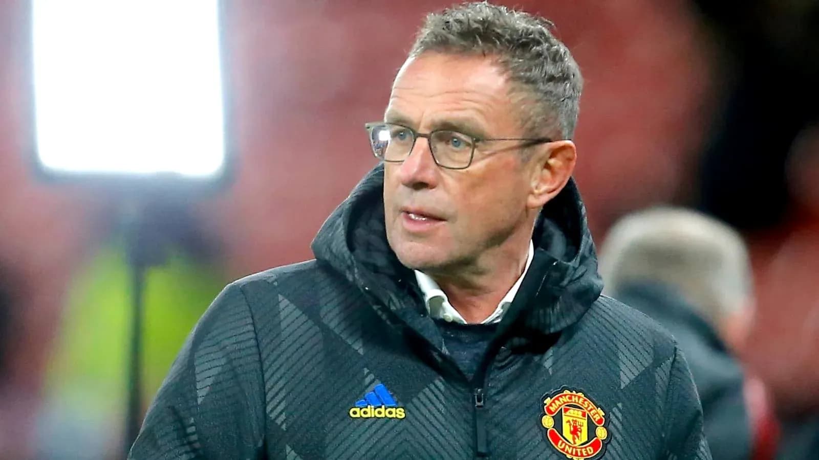 Manchester United manager during match at stadium Manchester United manager during match at stadium