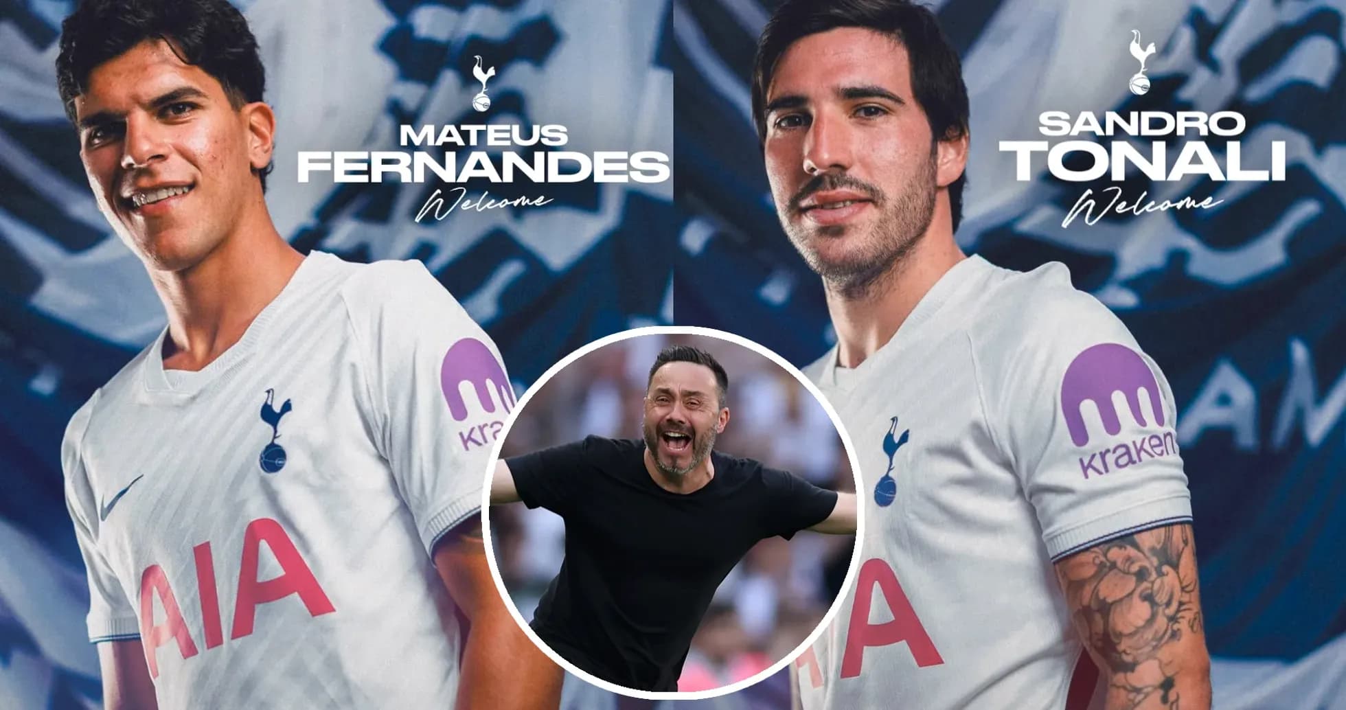 Mateus Fernandes and Sandro Tonali at Tottenham announcement Mateus Fernandes and Sandro Tonali at Tottenham announcement