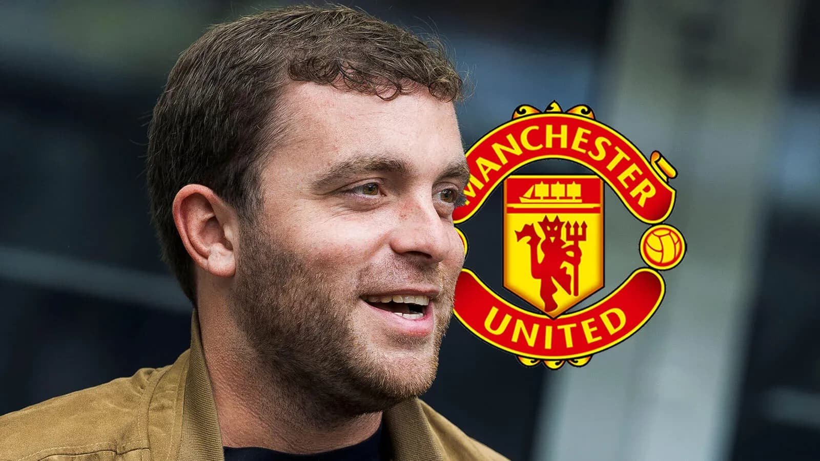Yuzida kulguchilik bilan Manchester United logotipi Yuzida kulguchilik bilan Manchester United logotipi