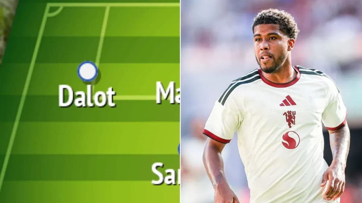 Dalot shown on tactical board and in action Dalot shown on tactical board and in action