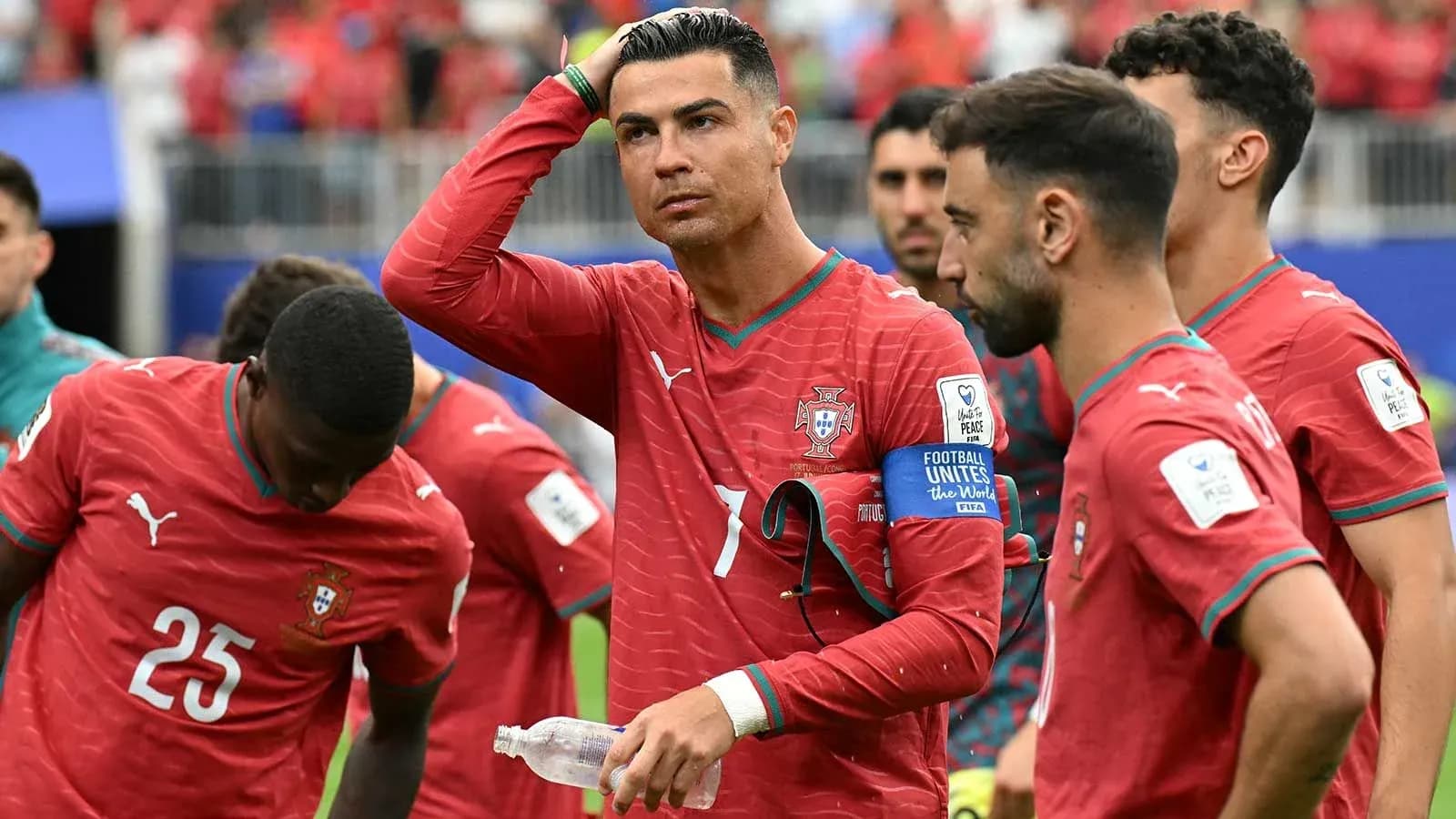 Portugal players regrouping during a match Portugal players regrouping during a match