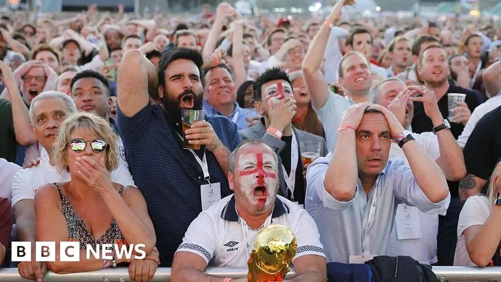 Football fans reacting during a match viewing event Football fans reacting during a match viewing event