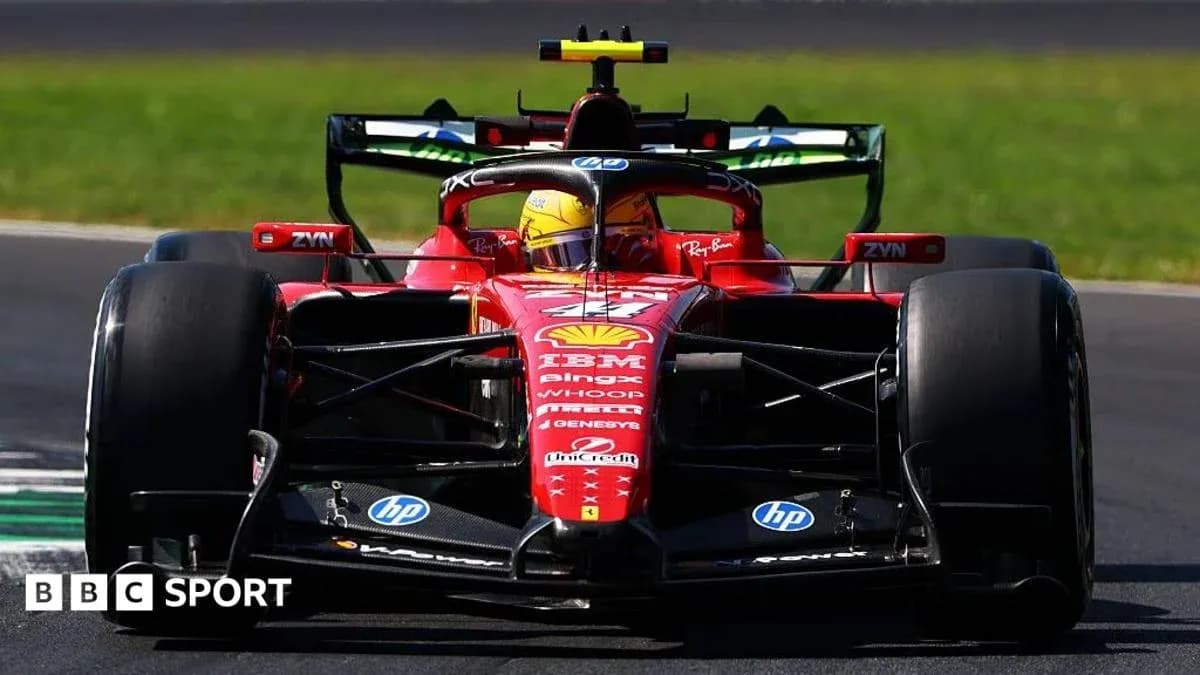Formula 1 car racing on track with driver Formula 1 car racing on track with driver