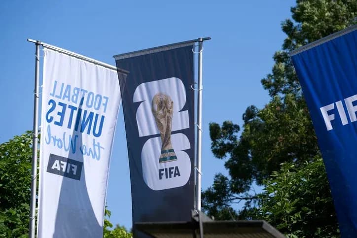 FIFA World Cup trophy on display at event FIFA World Cup trophy on display at event