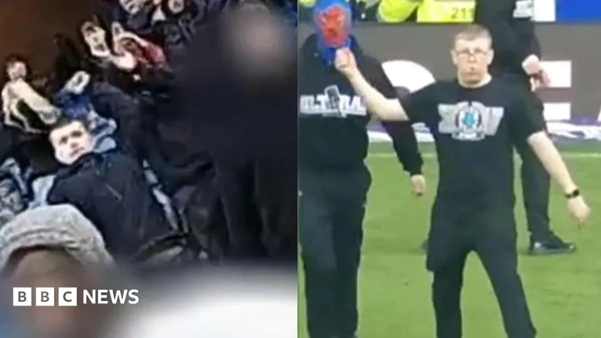 Fans celebrating in the stands during a match Fans celebrating in the stands during a match