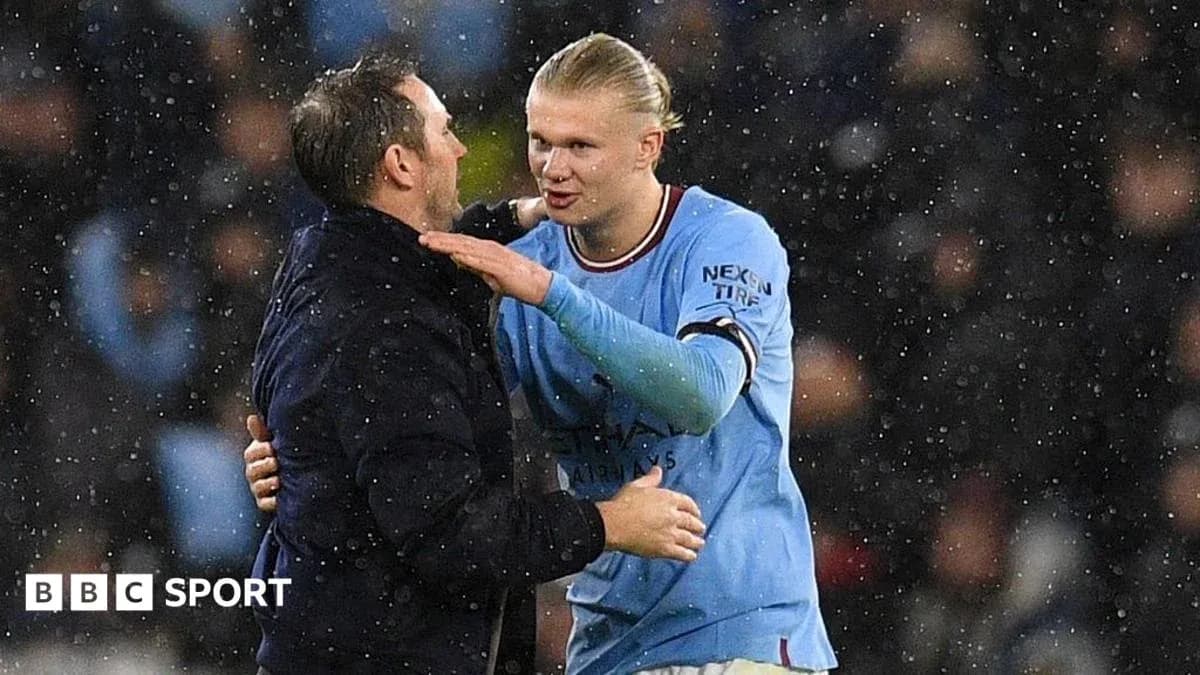 Haaland and manager embracing in rainy match Haaland and manager embracing in rainy match