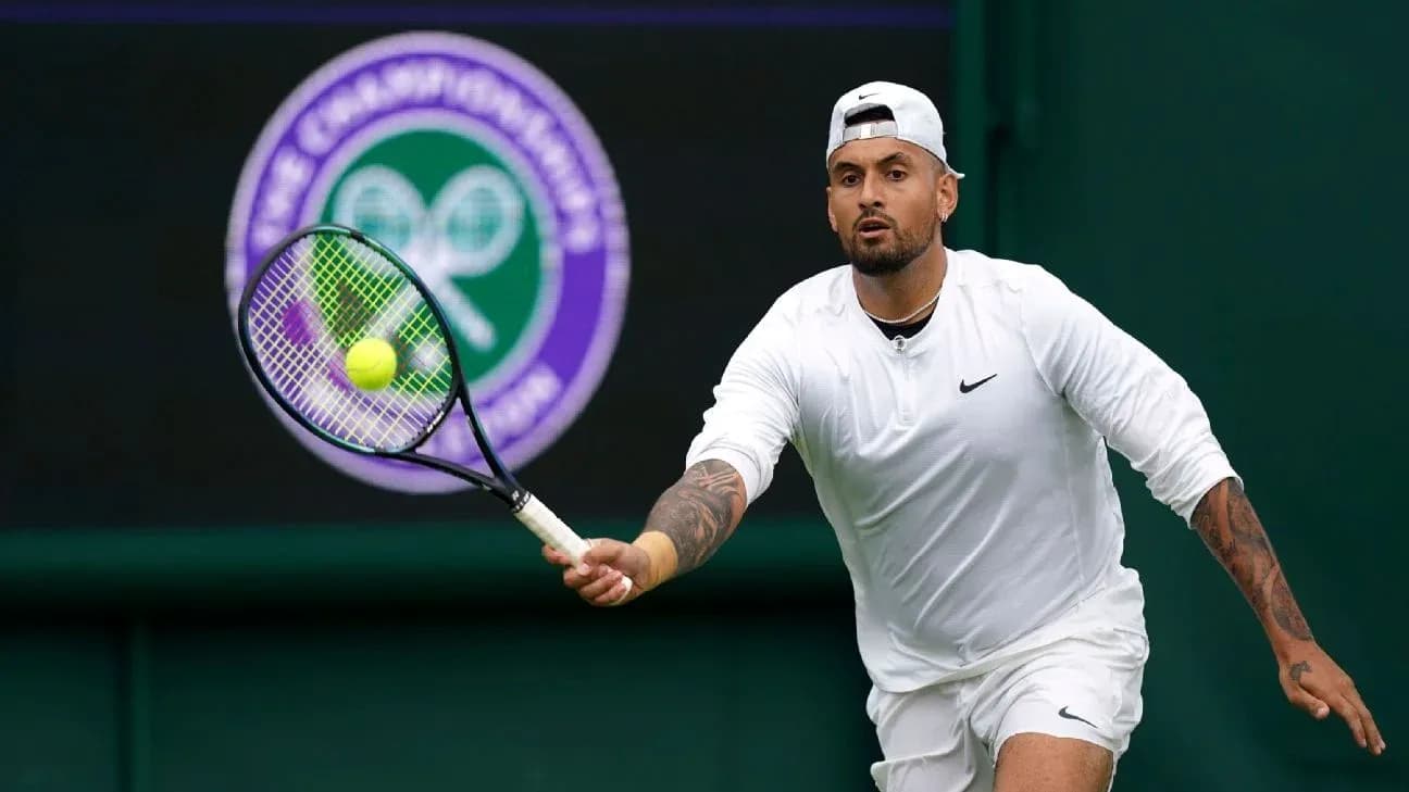 Tennis player preparing to hit a ball at Wimbledon Tennis player preparing to hit a ball at Wimbledon