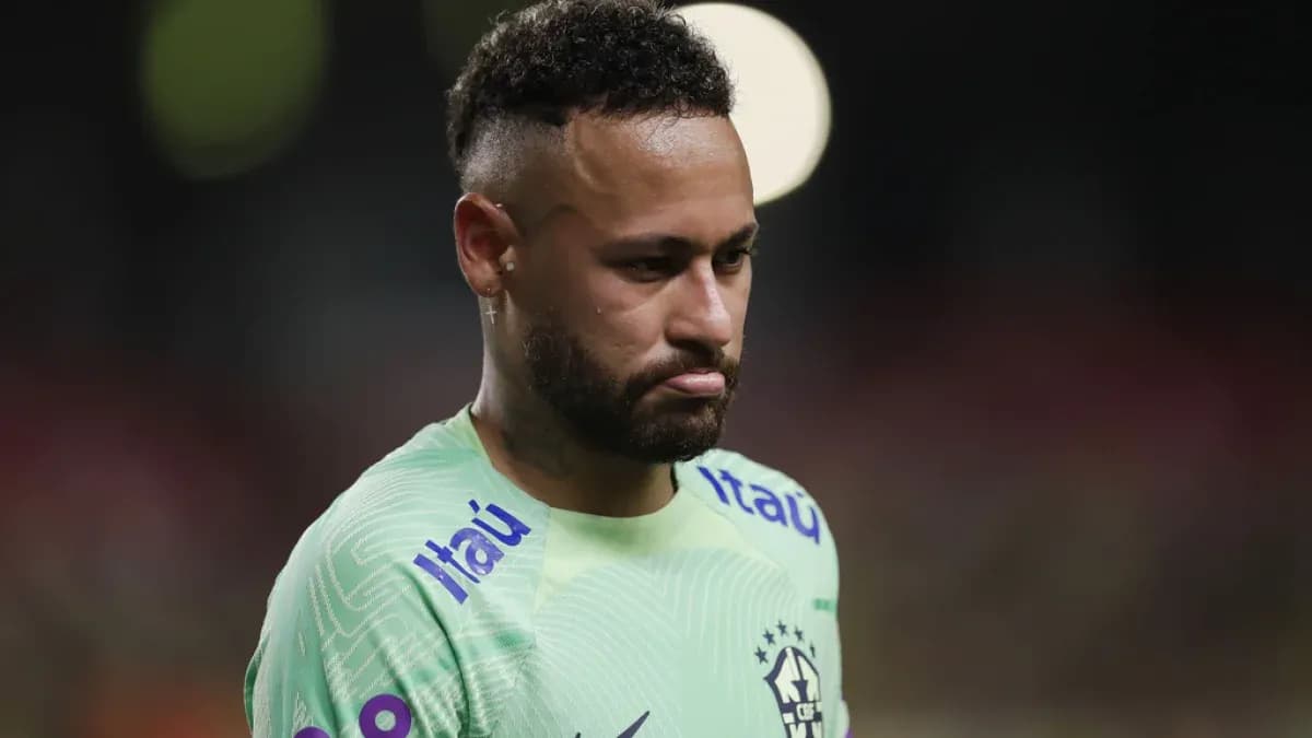 Neymar wearing Brazil kit during match reflection Neymar wearing Brazil kit during match reflection